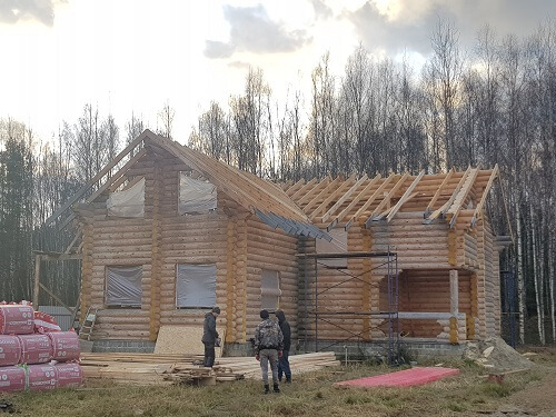 Установка стропильной системы в Вилейке